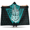 VikingStyle Hooded Blanket -Viking Odin Wolf Turquoise Hooded Blanket A95