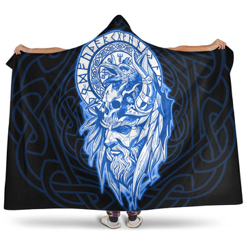VikingStyle Hooded Blanket -Viking Odin Set Blue Hooded Blanket A95