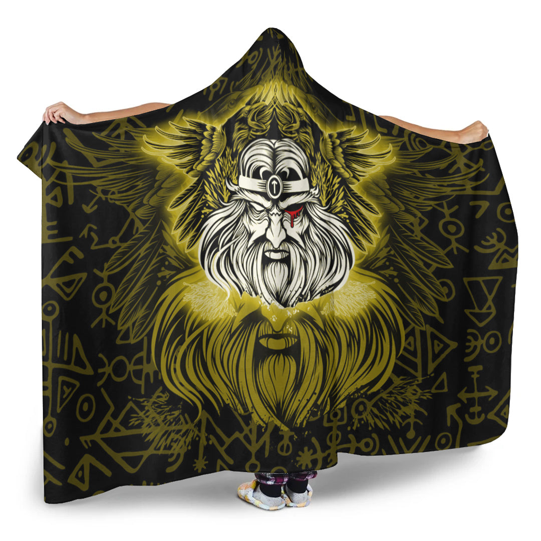 VikingStyle Hooded Blanket -Viking Odin Gold Hooded Blanket A95