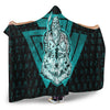 VikingStyle Hooded Blanket -Viking Odin Wolf Turquoise Hooded Blanket A95
