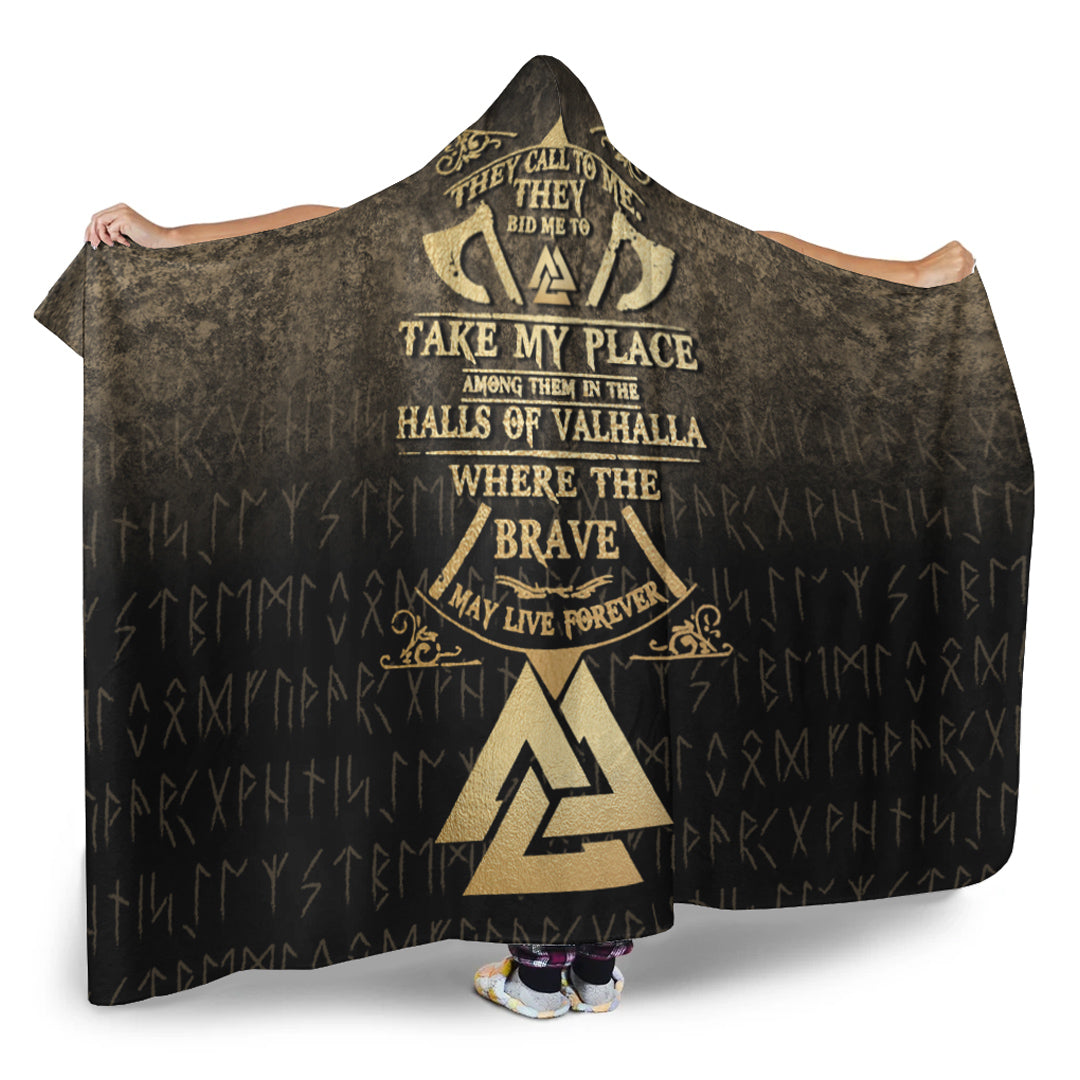 VikingStyle Hooded Blanket - Vikings-Hall-of-Valhalla Hooded Blanket A7