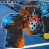BlueJose Pickleball Blue Water And Fire Personalized Name, Team Name Unisex Shirt