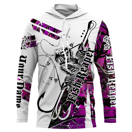 BlueJose Fish Reaper Pink Camo Custom Name Long Sleeve Shirt