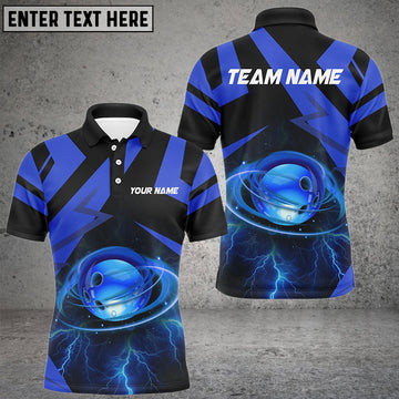 BlueJose Bowling Spinning Lightning Thunder Personalized Name, Team Name Shirt (4 Colors)