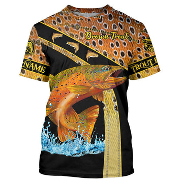 BlueJose Personalized Brown Trout Fishing Scales Shirt