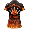 BlueJose Flames Bowling Strike Personalized All Over Printed Shirt For Women