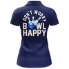BlueJose Dark Blue Bowling Don't Worry Bowl Happy Personalized All Over Printed Shirt For Women