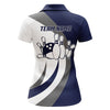 BlueJose Dark Blue Bowling Seamless Pattern Customized Name 3D Shirt For Women