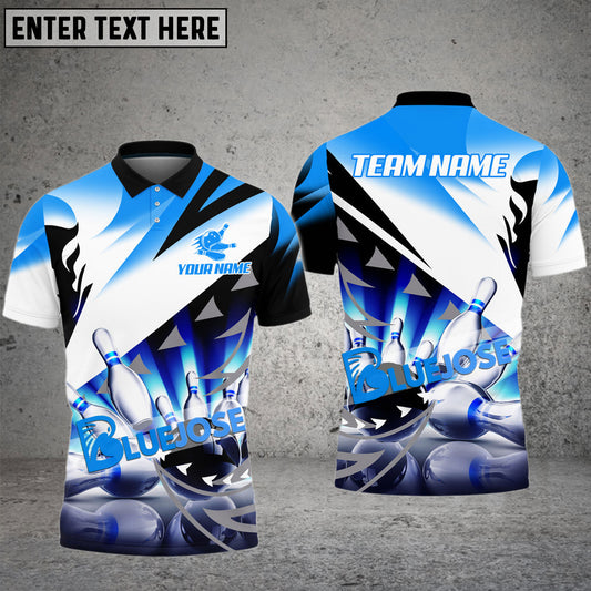 BlueJoses Bowling And Pins Arrow Move Customized Name 3D Shirt ( 6 Colors)