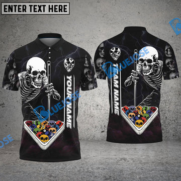 BlueJose Billiards Ball 8 Skull Master Personalized Name, Team Name Unisex Shirt ( 2 Colors )