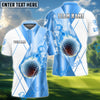 BlueJose Golf Fire Smoke Bling Customized Name, Team Name 3D Shirts (6 Colors)