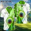 BlueJose Golf Fire Smoke Bling Customized Name, Team Name 3D Shirts (6 Colors)
