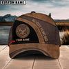 BlueJose Moose Hunting Trophy Leather Pattern Personalized Name Cap (4 Colors)