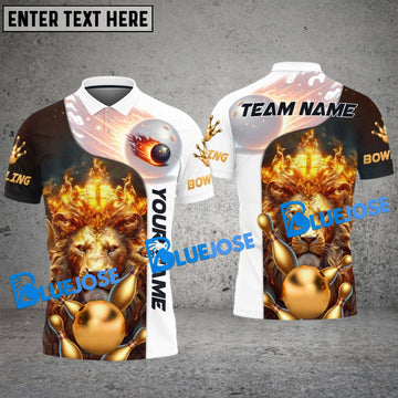 BlueJose Bowling And Pins Lion King Customized Name 3D Shirt (6 Colors)