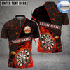 BlueJose Darts Flame Magma Pattern Personalized Name, Team Name Shirt (4 Colors)