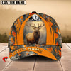 BlueJose Hunting Orange Camouflage Multioption Personalized Name 3D Cap (Deer, Moose, Elk, Boar, Bear)