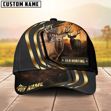 BlueJose Elk Hunting Forest Premium Personalized Cap (2 Colors)