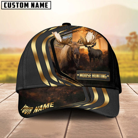 BlueJose Moose Hunting Forest Premium Personalized Cap (2 Colors)