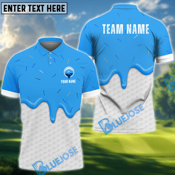 BlueJose  Golf Ice Cream Melting On Ball Cone Multicolor Option Polo Shirt (6 Colors)