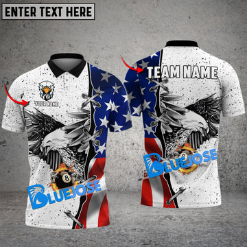 BlueJose Billiards Ball 8 Flame Eagle Personalized Name, Team Name Unisex Shirt ( 4 Colors )