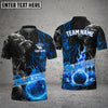 BlueJoses Bowling And Pins Flame Wolf Multicolor Customized Name 3D Shirt ( 4 Colors )