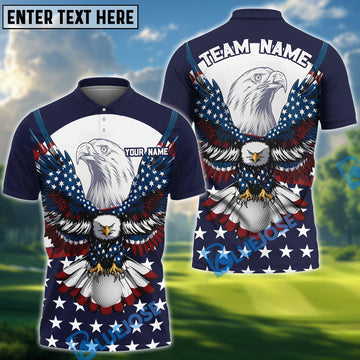 BlueJose Premium Golf Eagle Customized Name, Team Name Shirt