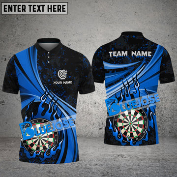 BlueJose Darts Animated Flame Personalized Name, Team Name 3D Shirt (4 Colors)