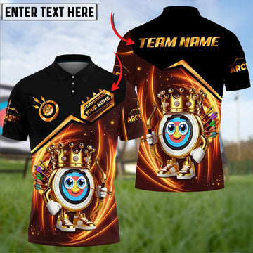 BlueJose Archery Crown Golden Customized Name 3D Shirt (4 Colors)