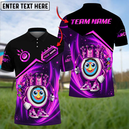 BlueJose Archery Crown Golden Customized Name 3D Shirt (4 Colors)