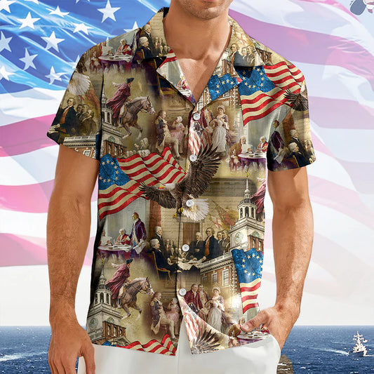 BlueJose Personalized America 250th Birthday Hawaii Shirt (2)