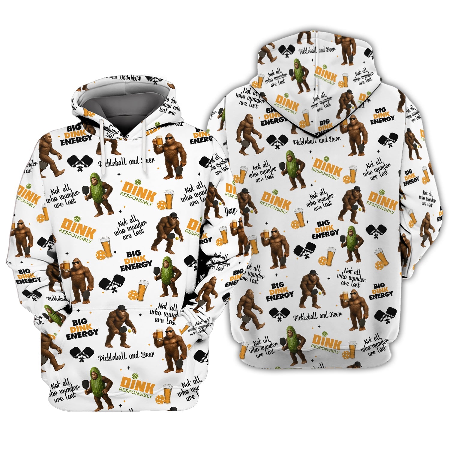 Bigfoot and Beer Pickleball Shirt – Funny Custom Men's Tee – Big Dink Energy Design