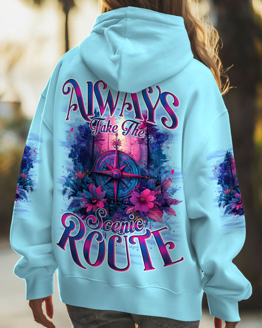 ALWAYS TAKE THE SCENIC ROUTE COMPASS ALL OVER PRINT - TYTM2306254