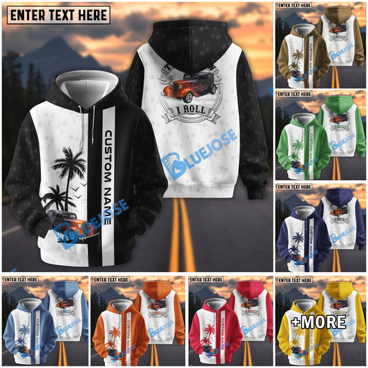 BlueJose Custom Car Photo This Is How I Roll Hot Rod - Personalized Name Car Hoodie