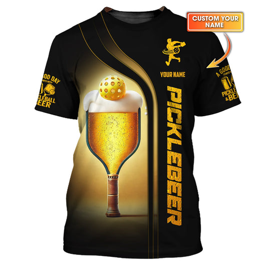 Custom Pickleball & Beer Shirt – Funny Picklebeer Paddle Design – Pickleball Gifts