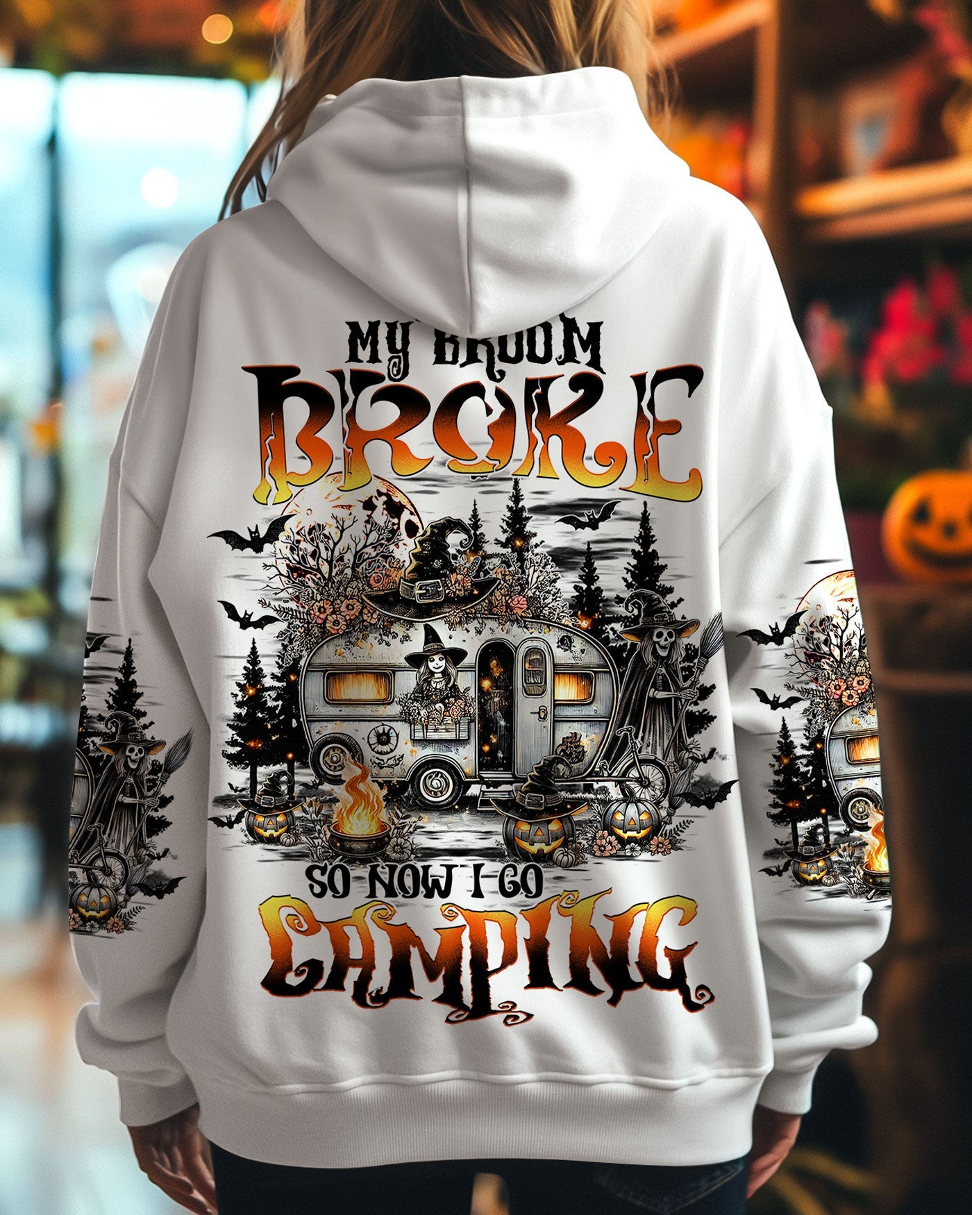 MY BROOM BROKE SO NOW I GO CAMPING HALLOWEEN ALL OVER PRINT - TY1208241