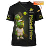 Custom Black Pickleball Father Shirt – Cute Green Ball Characters Gift for Dad and Son