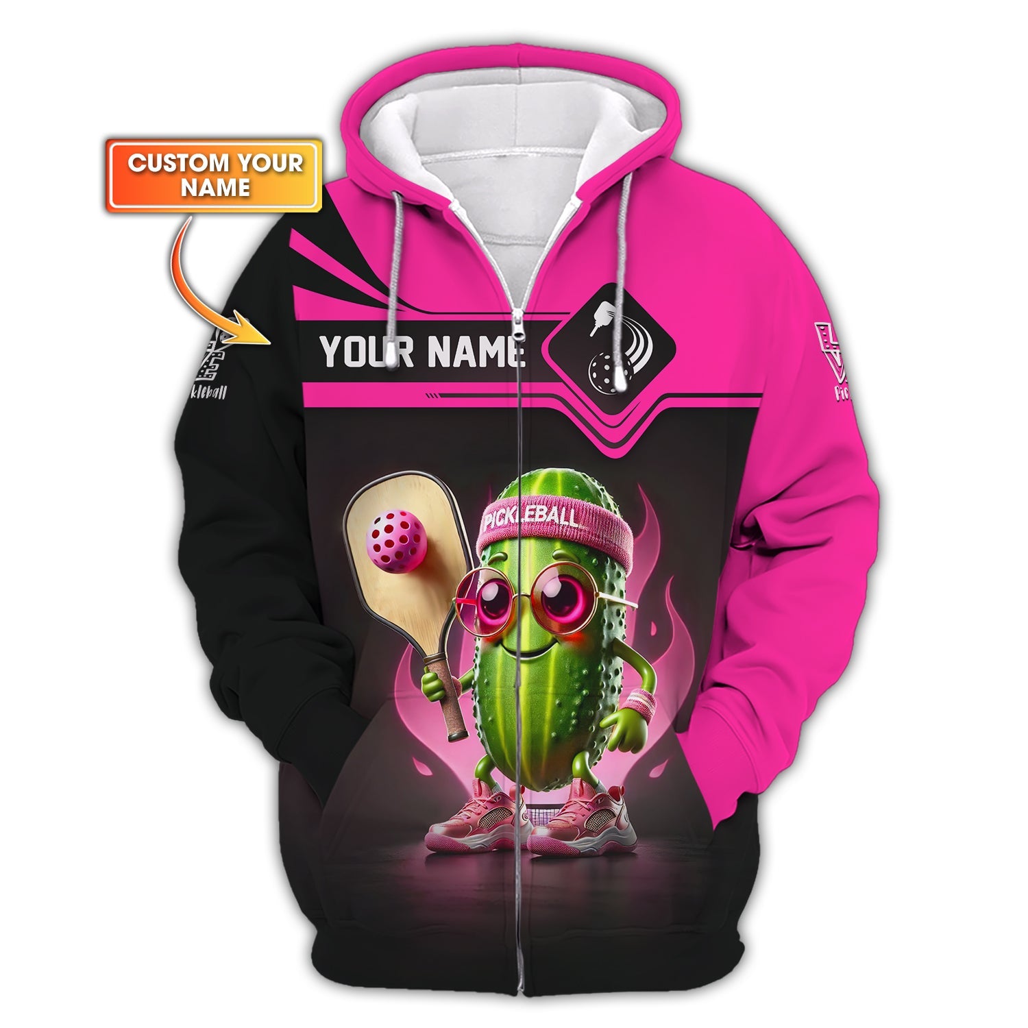 Pink Love Pickleball Funny Custom Name T Shirt, Funny Pickleball Shirts, Gifts For Pickleball Players