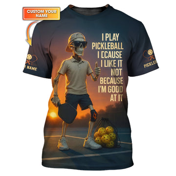 Custom Funny Pickleball Shirt Navy, Skeleton Pickle ball Shirt for Men, Pickleball Gift for Players