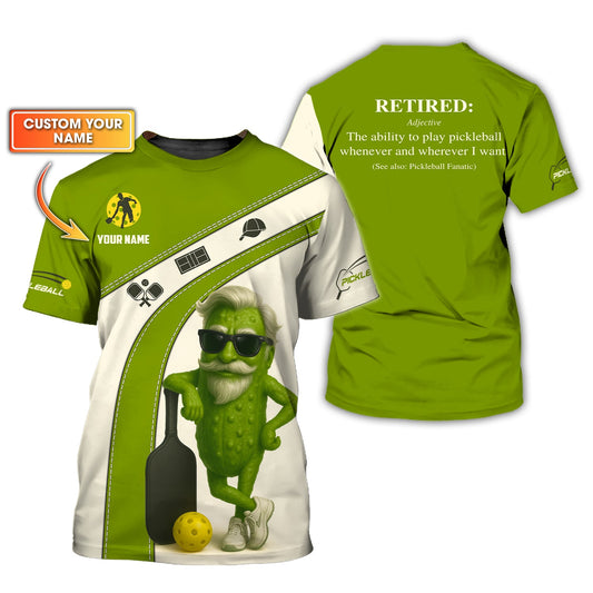 Custom Name Shirt For Retired Pickleball Players, Funny Pickleball Polos, Men's Pickleball Shirts, Gift For Pickleball Lover