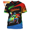 Custom Pickleball Player With Multicolor Effect T-Shirt, Gift For Pickleball Fan