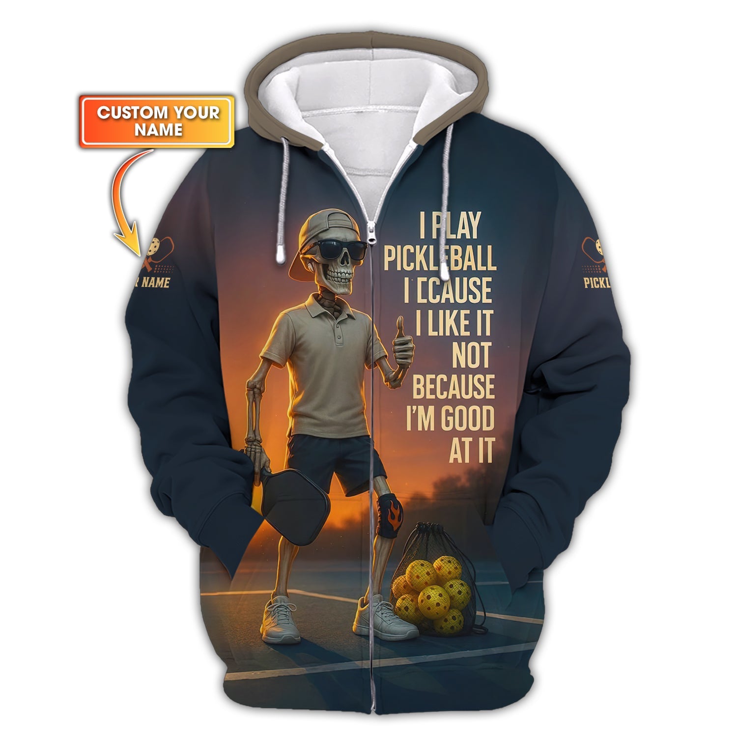 Custom Funny Pickleball Shirt Navy, Skeleton Pickle ball Shirt for Men, Pickleball Gift for Players