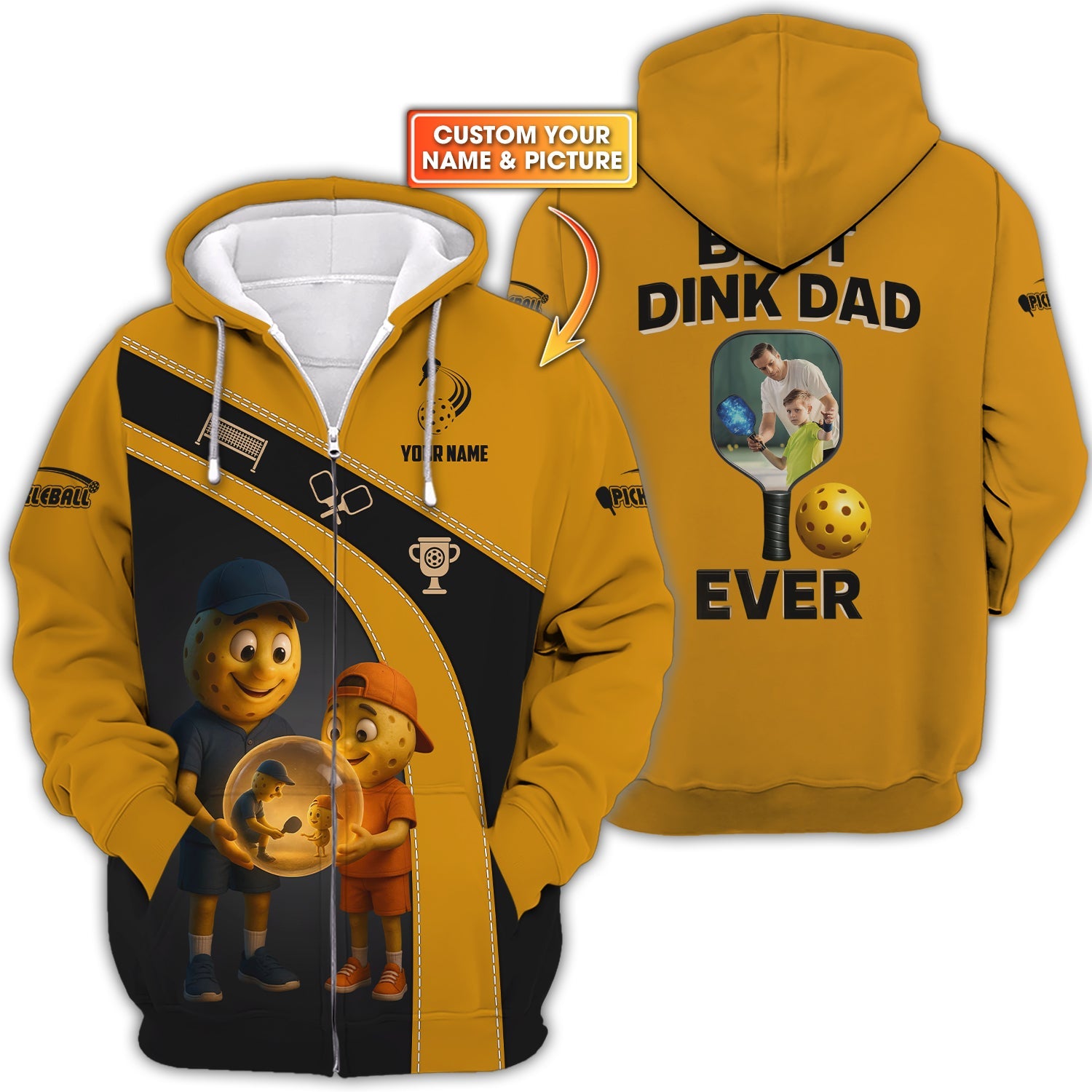 Best Dink Dad Ever Pickleball Shirts - Personalized Father's Day Gifts - Personalised Photo Gifts