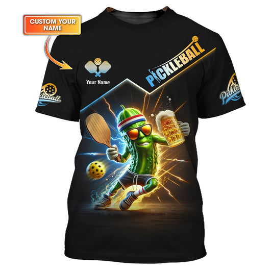 Custom Name Pickleball Funny Beer T Shirt, Pickleball Jersey, Gifts For Pickleball Players
