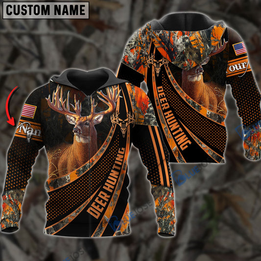 BlueJose Customized Name Deer Hunting Line 3D Shirts