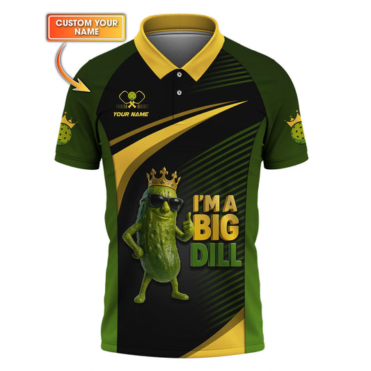Custom Pickleball Shirt, Big Dill, Funny Pickle Ball T Shirt, Pickleball Team Polo, Gifts For Pickleball Players