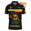 Custom Pickleball Shirt – Cool Ball in Sunglasses – Black Gold Funny Paddle Tee