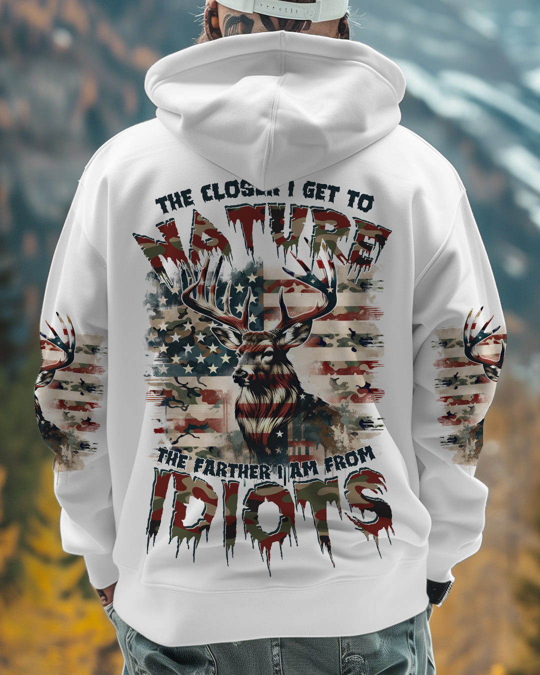 THE CLOSER I GET TO NATURE DEER CAMO ALL OVER PRINT - TYTD0911242