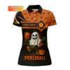 Custom Name Funny Pickleball Shirts, Ghost Pickleball Polos, Halloween Pickleball Shirt For Players
