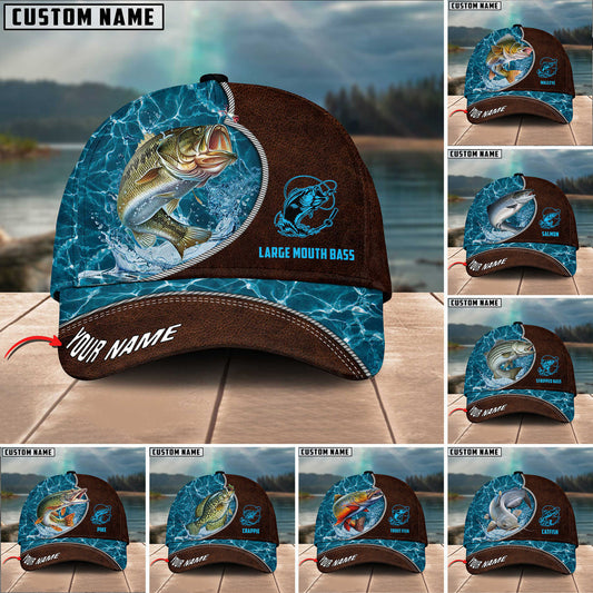 BlueJose Personalized Epic Shudore Fashion Fishing 3D Cap ( Large Mouth Bass, Walleye, Striped Bass, Trout Fish, Catfish, Crappie, Salmon, Pike )