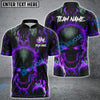 BlueJose Bowling And Pins Flame Skull Multicolor Customized Name 3D Shirt (4 Colors)